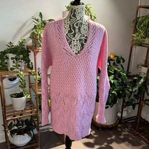 AranCrafts pink sweater 100% Merino Wool Ireland XX Large